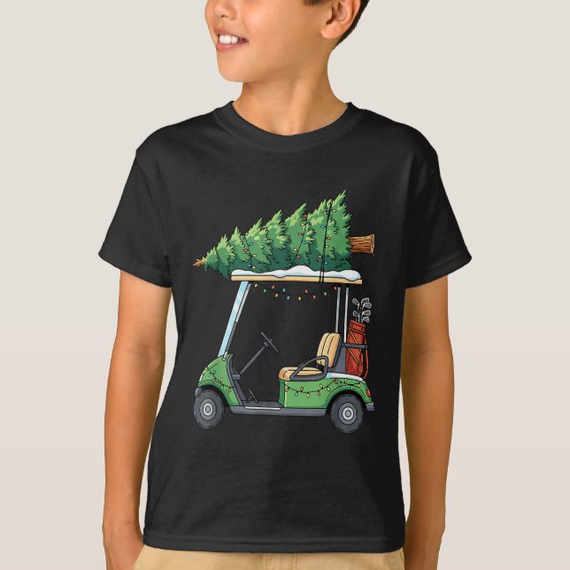 Golf Cart Christmas Tree Lights Funny For Men Wome T-Shirt (Vorderseite)