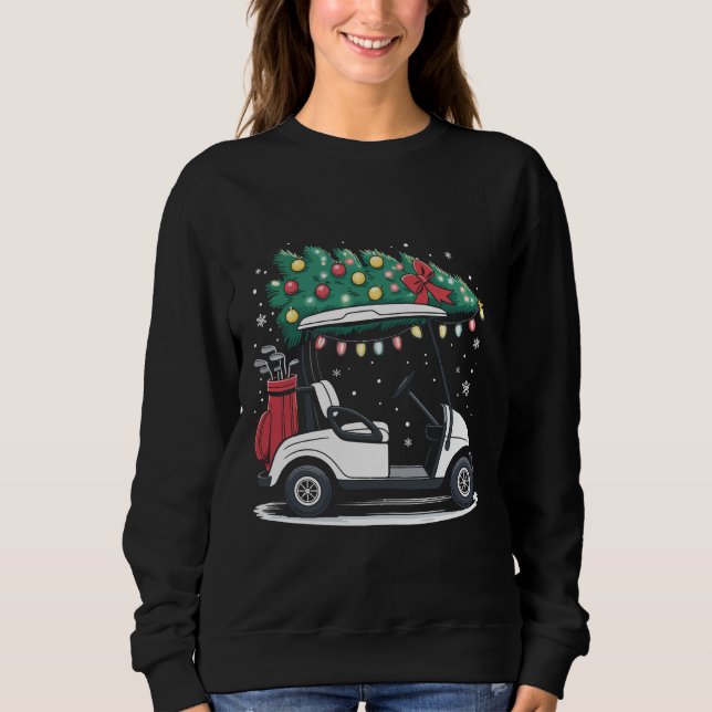 Golf Cart Christmas Tree Lights Xmas Sport Golfer  Sweatshirt (Vorderseite)