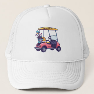 Golf Cart Clubs Monogram Name Trucker Hat Truckerkappe