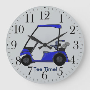 Golf Cart für den Golfer Große Wanduhr