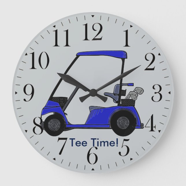 Golf Cart für den Golfer Große Wanduhr (Vorderseite)
