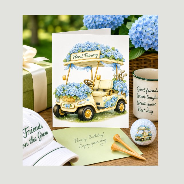 Golf-Cart-Geburtstagskarte oder Aufmunterungskarte Karte (Perfect for golf friends, birthdays and thoughtful notes shared on and off the green.)