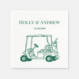Golf Cart Golf Bag Golf Clubs Wedding DIY Color HG Serviette