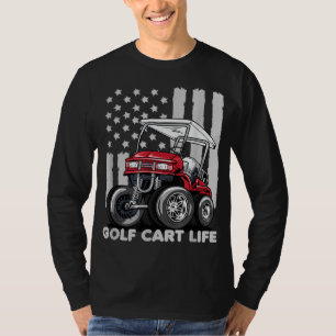 Golf Cart Life Funny Golf Cart mit US-Flagge T-Shirt