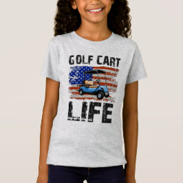 Golf Cart Life Funny Golf Cart mit US-Flagge T-Shirt