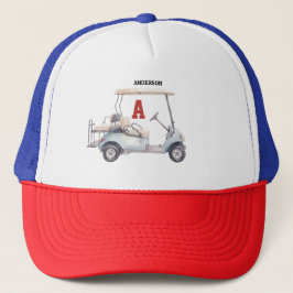 Golf-Cart mit individuellem Monogramm Namen Trucke Truckerkappe