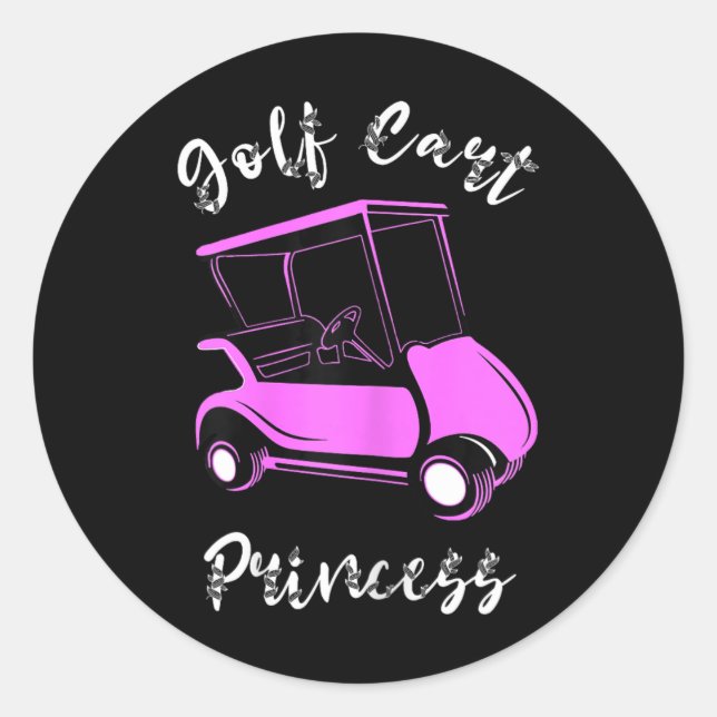 Golf Cart Princess Golf Club Runder Aufkleber (Vorderseite)