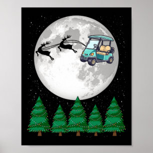 Golf Cart Santa Weihnachten Poster