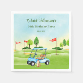 Golf Cart Scenic Custom 70th Birthday Serviette