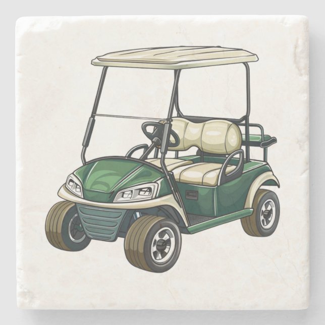 Golf Cart Stone Untersetzer (Vorderseite)