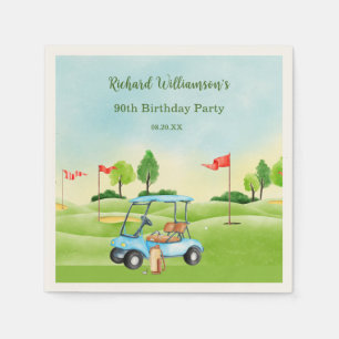 Golf Cart Szenische Custom 90. Geburtstag Serviette