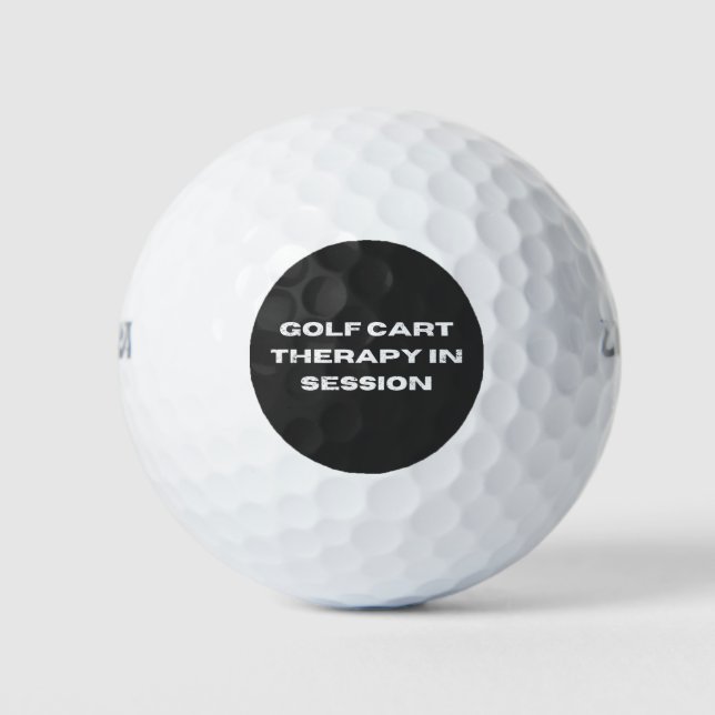 Golf Cart Therapie in Session Funny Golf Golfball (Vorderseite)