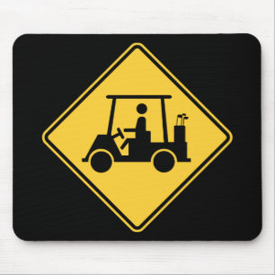 Golf Cart Vorsicht Schild Mousepad