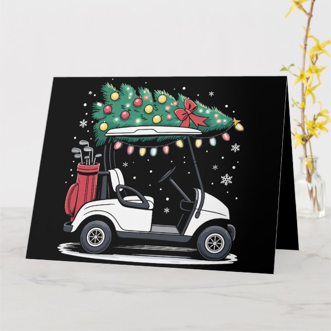 Golf Cart Weihnachtsbaum Lichter Xmas Sport Golfer Karte (Gelbe Blume)