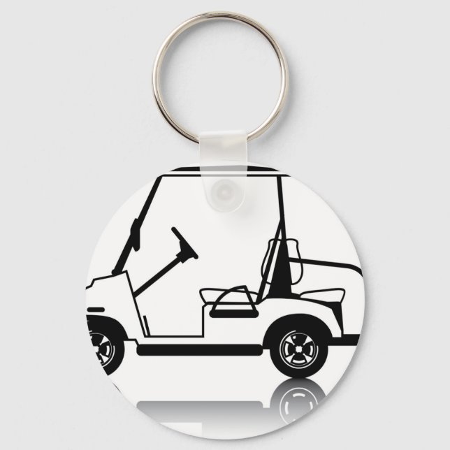 Golf Cart white Schlüsselanhänger (Vorderseite)