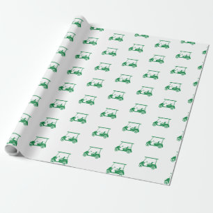 Golf Cart Wrapping Paper in Green Geschenkpapier
