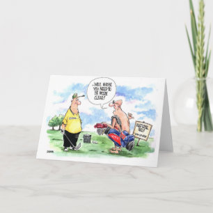 Golf cartoon greeting card: Natural golf Karte