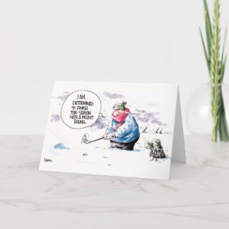 Golf-Cartoon-Grußkarte: Bestimmt zu beenden Karte