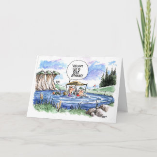 Golf-Cartoon-Grußkarte: Schlechter Fahrer Karte