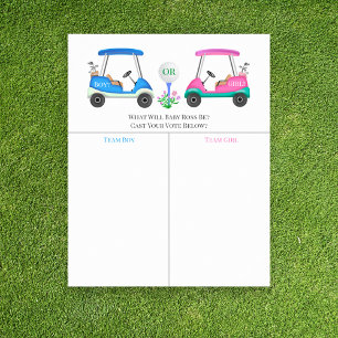 Golf-Carts auf dem Kurs - Geschlecht- Enthüllungs- Poster