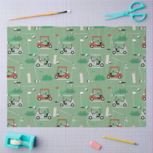 Golf Carts Modernes Golfer Golf Theme Muster Seidenpapier