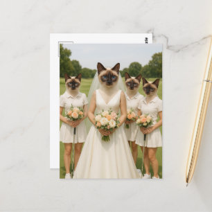 Golf Cat Bridge Team für Junggeselinnen-Abschied Postkarte