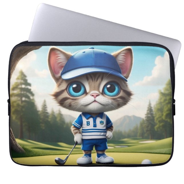 Golf Cat Laptopschutzhülle (Vorderseite)
