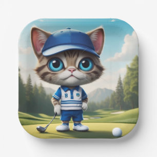 Golf Cat Pappteller