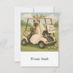 Golf Cat Woman Golfer Einfach Golfwagen verheirate