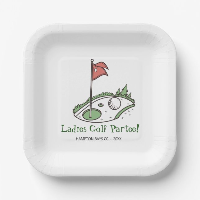 Golf Celebration Square Papierplatte Pappteller (Vorderseite)