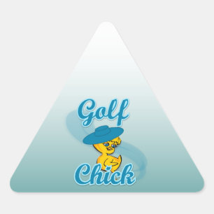 Golf Chick #3 Dreieckiger Aufkleber