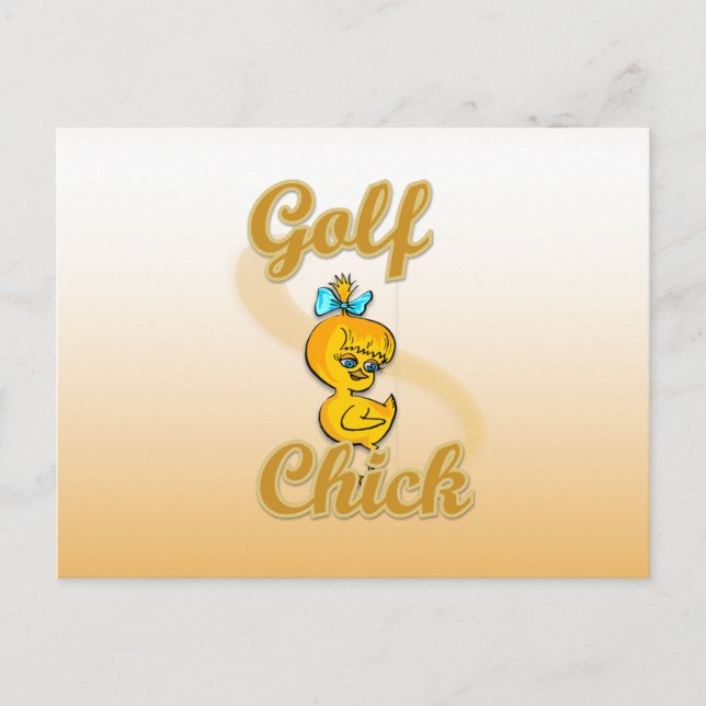 Golf Chick Postkarte (Vorderseite)