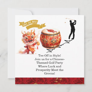 Golf-Chinesisch-ThemenGolf-Party Einladungen