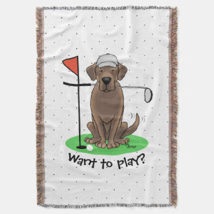 Golf Chocolate Labrador Retriever Dog - Funny - Fu Decke