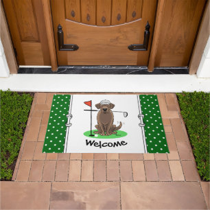 Golf Chocolate Labrador Retriever Dog - Funny - Fu Fußmatte
