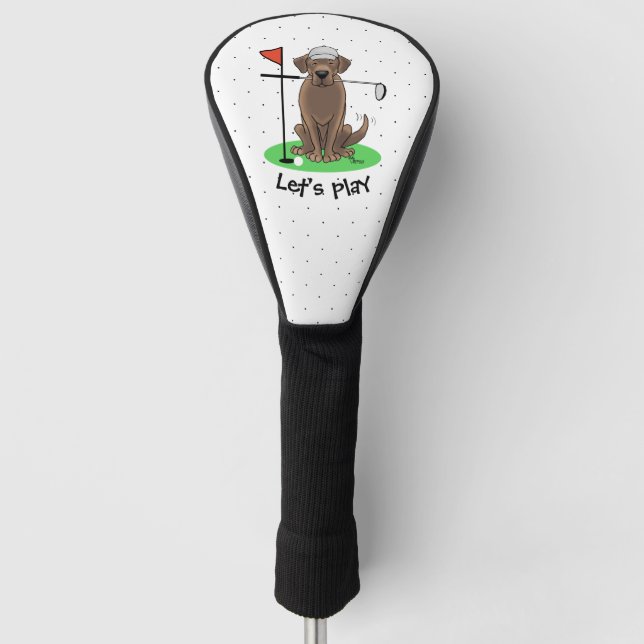 Golf Chocolate Labrador Retriever Dog - Funny - Fu Headcover (Vorderseite)