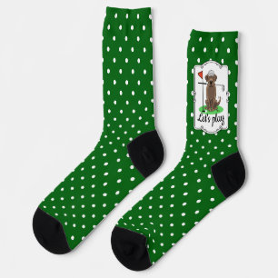 Golf Chocolate Labrador Retriever Dog - Funny Nied Socken