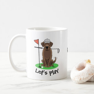Golf Chocolate Labrador Retriever Dog - Niedlich Kaffeetasse