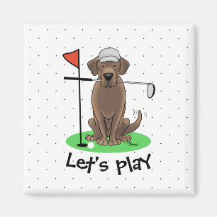 Golf Chocolate Labrador Retriever Dog - Niedlich Magnet
