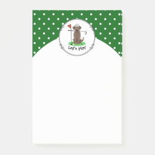 Golf Chocolate Labrador Retriever Dog - Niedlich Post-it Klebezettel