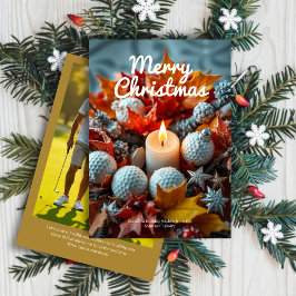 Golf Christmas Candle - Family Foto Gold Feiertagskarte