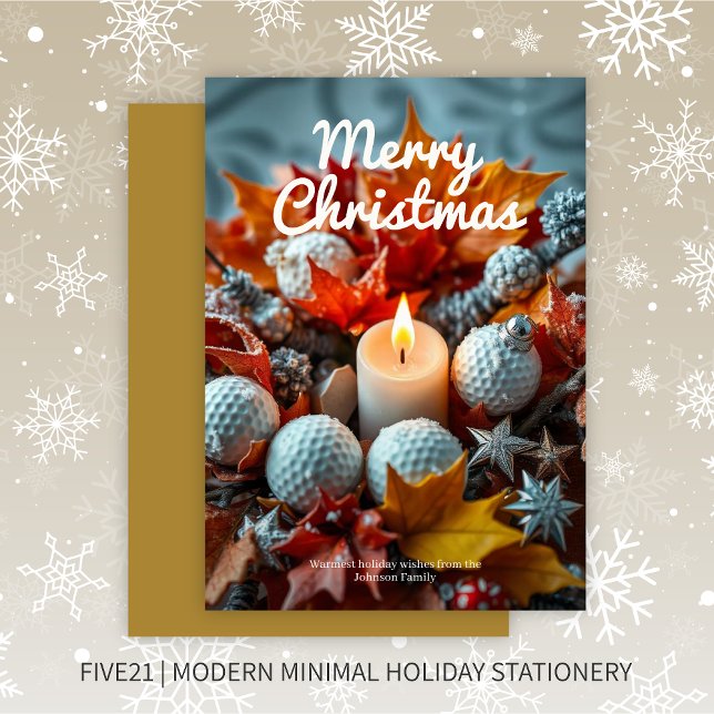 Golf Christmas Candle Feiertagskarte (Von Creator hochgeladen)