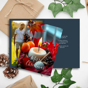 Golf Christmas Candle - Foto Navy Feiertagskarte