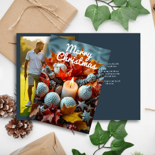 Golf Christmas Candle - Foto Navy Feiertagskarte