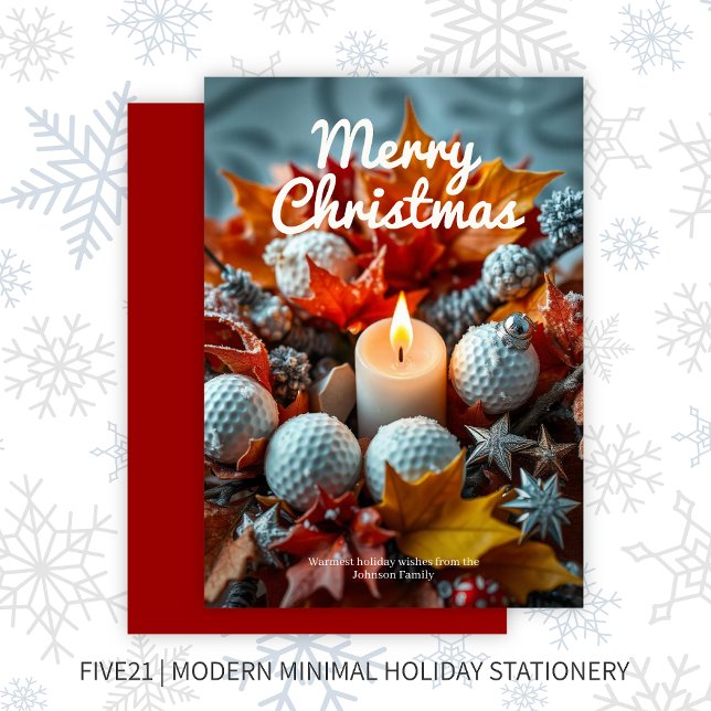Golf Christmas Candle ・ Red Feiertagskarte (Von Creator hochgeladen)