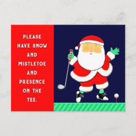 Golf Christmas Card Postcard Feiertagspostkarte