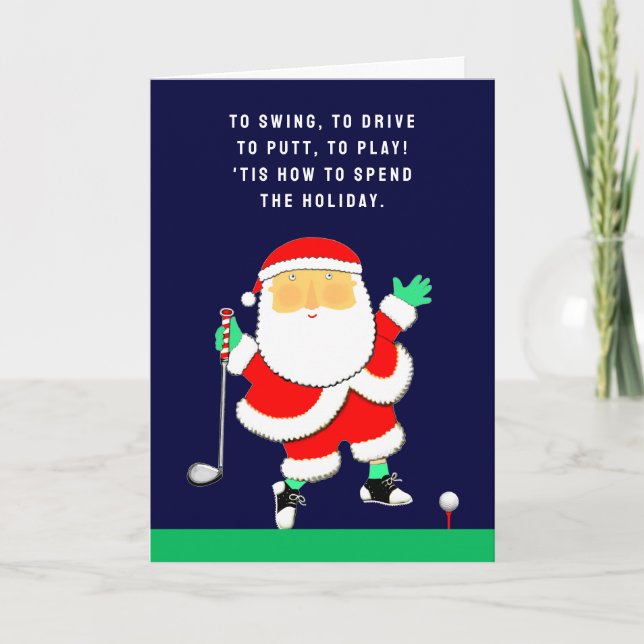 Golf Christmas Feiertagskarte (Vorderseite)