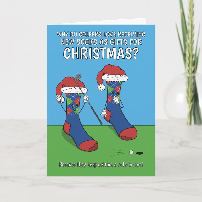 Golf Christmas Feiertagskarte (Vorderseite)