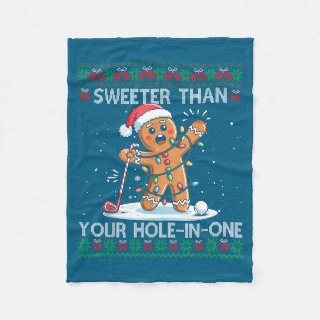 Golf Christmas Gingerbread Sweeter Than Your Hole- Fleecedecke (Vorderseite)