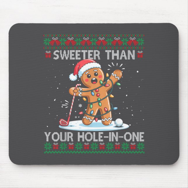 Golf Christmas Gingerbread Sweeter Than Your Hole- Mousepad (Vorne)